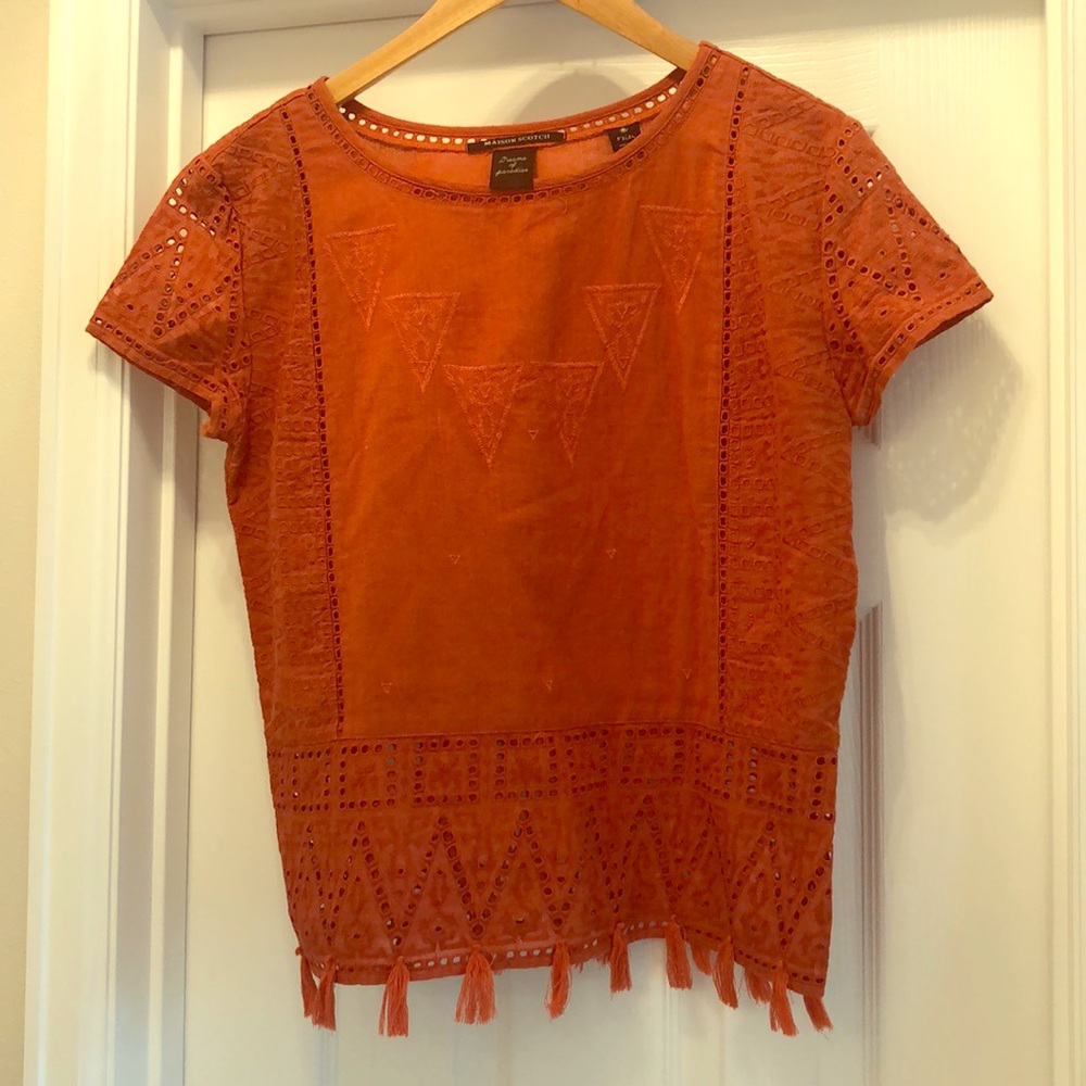 Maison scotch eyelet shirt
